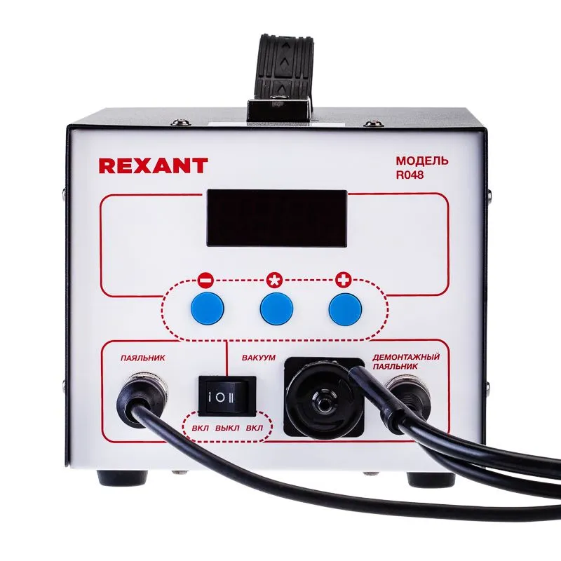 Паяльная станция (паяльник + демонт. паяльник), модель R048, цифровая, 200-480°C, LED дисплей REXANT - Фото 2