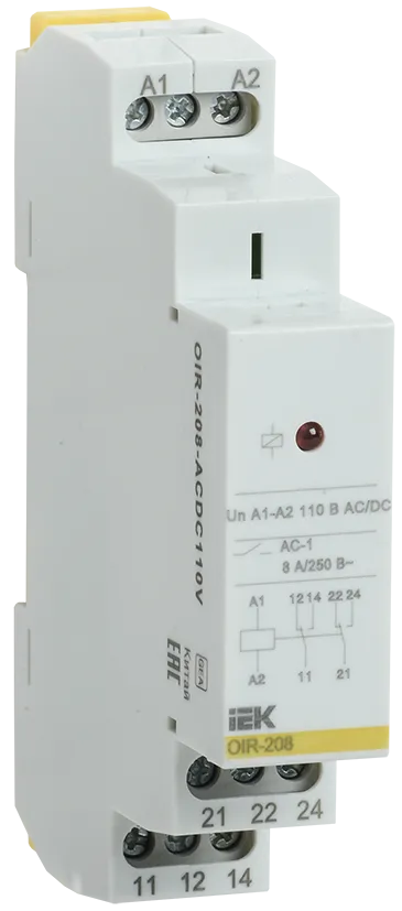 Реле промежуточное модульное OIR 2 контакта 8А 110В AC/DC IEK