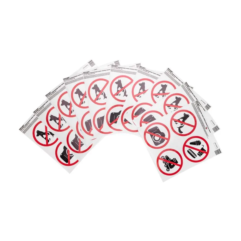 Наклейки запрещающие знаки «Набор наклеек 4 шт. мини- d 9 см» 200х200 мм REXANT - Фото 2