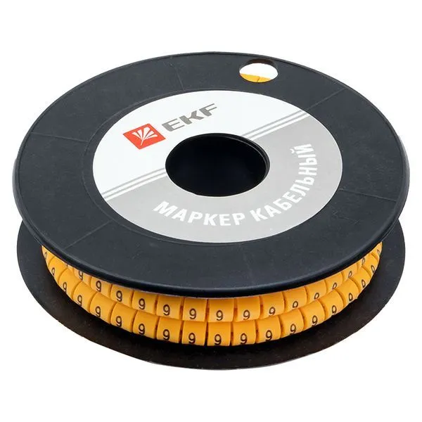 Маркер кабельный 6,0 мм2 "9" (350 шт.) (ЕС-3) EKF - Фото 2