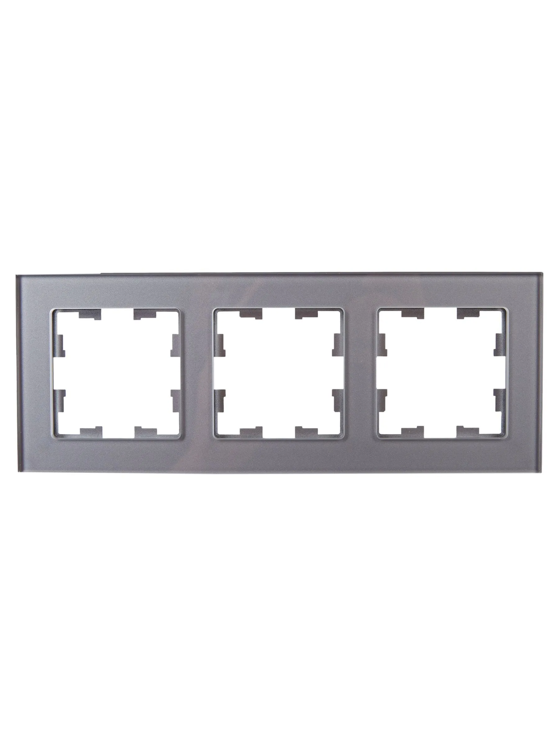 BRITE Рамка 3 -местная РУ-3-2-БрСе стекло серый IEK - Фото 5