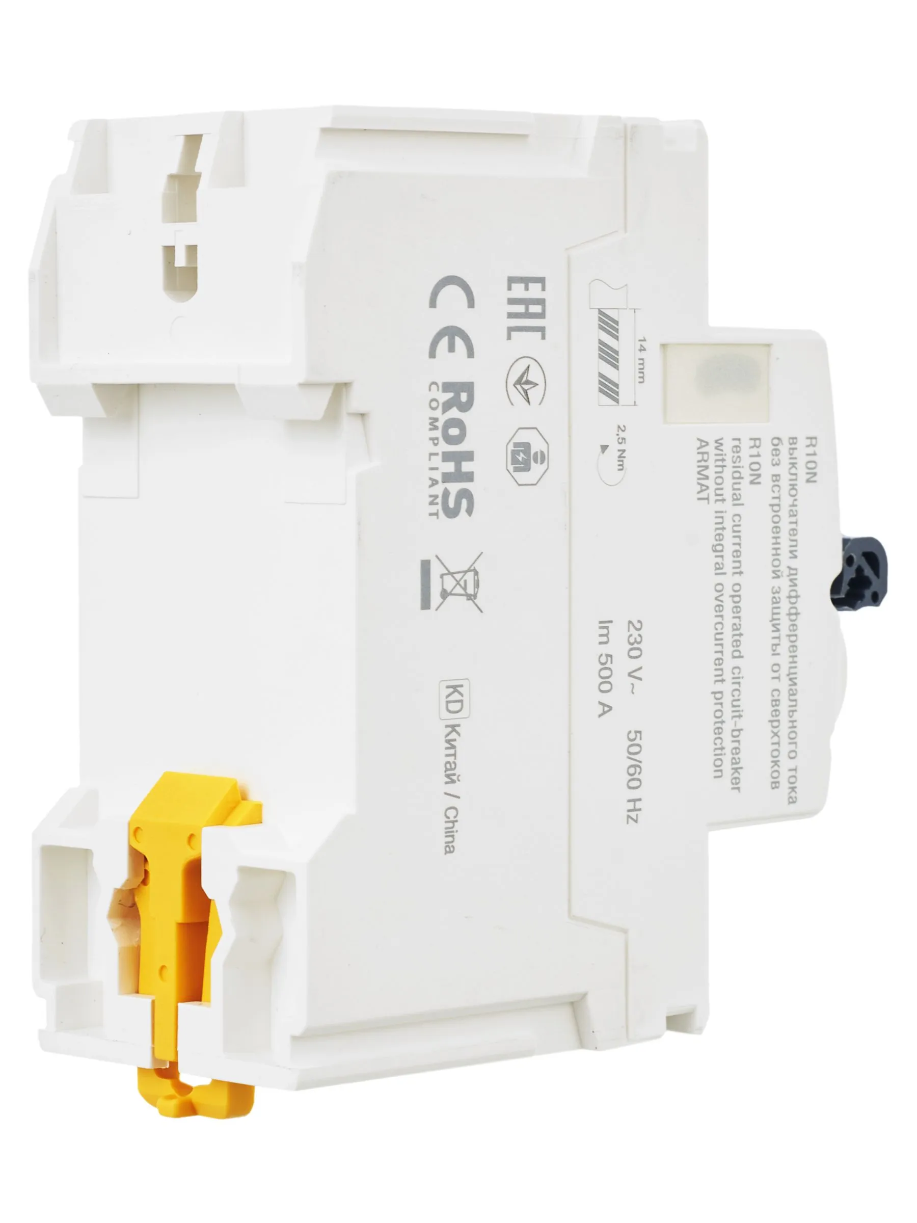 ARMAT Выключатель дифференциального тока R10N 2P 40А 100мА тип AC IEK - Фото 2