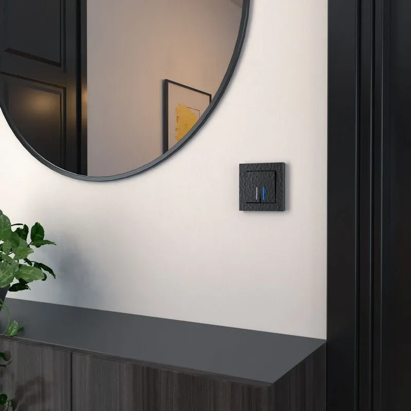 Выключатель двухклавишный с подсветкой (hammer черный) Werkel - Фото 3