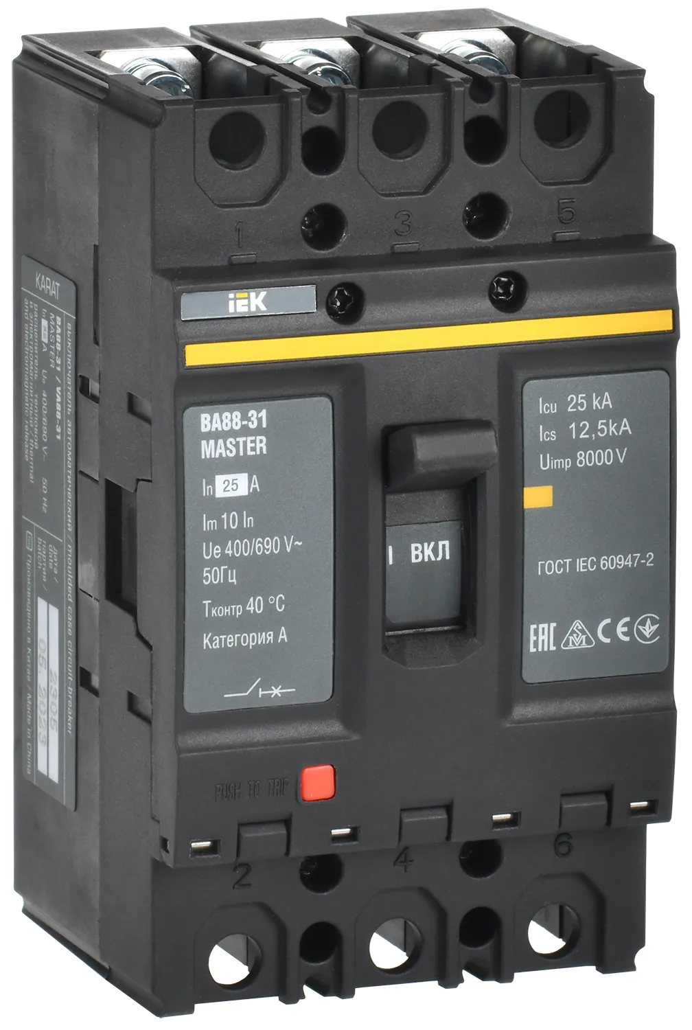 Выключатель автоматический ВА88-31 3Р 25А 25кА MASTER IEK SVA00-3-0025-02