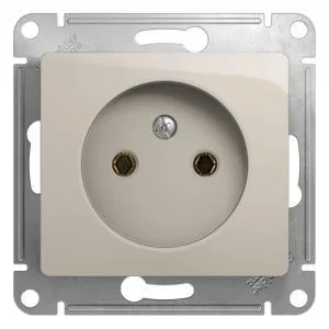 Розетка 1-м СП Glossa 16А IP20 250В без заземл. механизм молочн. SE GSL000941 454466