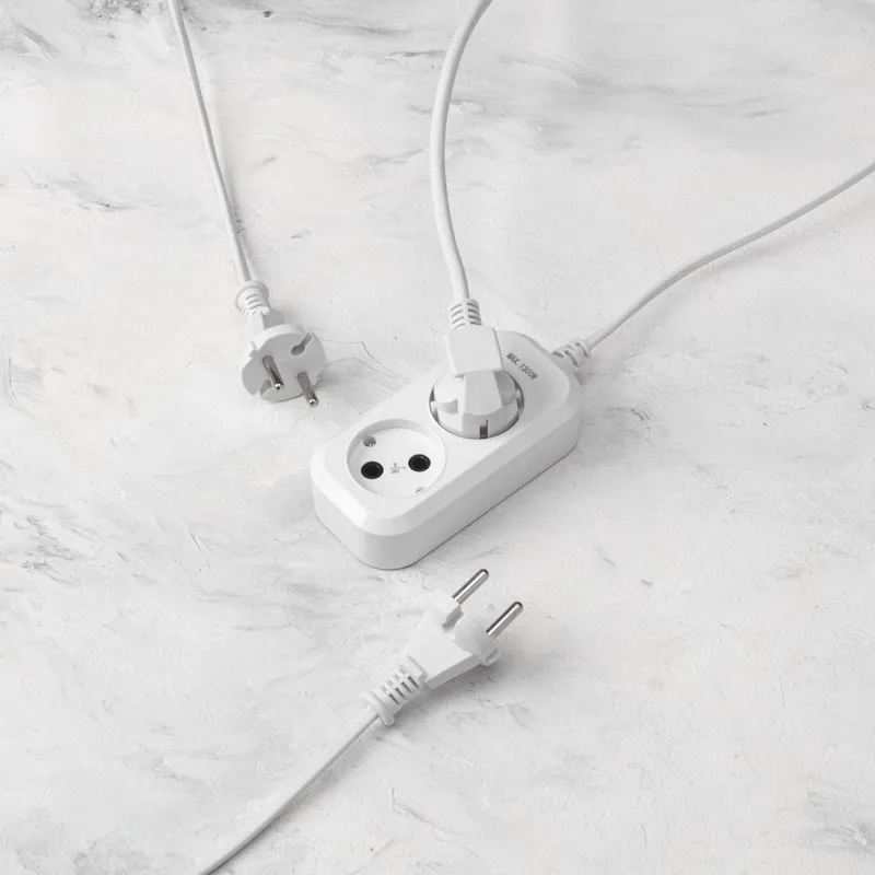 Удлинитель 2 гнезда, 1,5м, 2х0,75мм², б/з, белый PROconnect - Фото 2