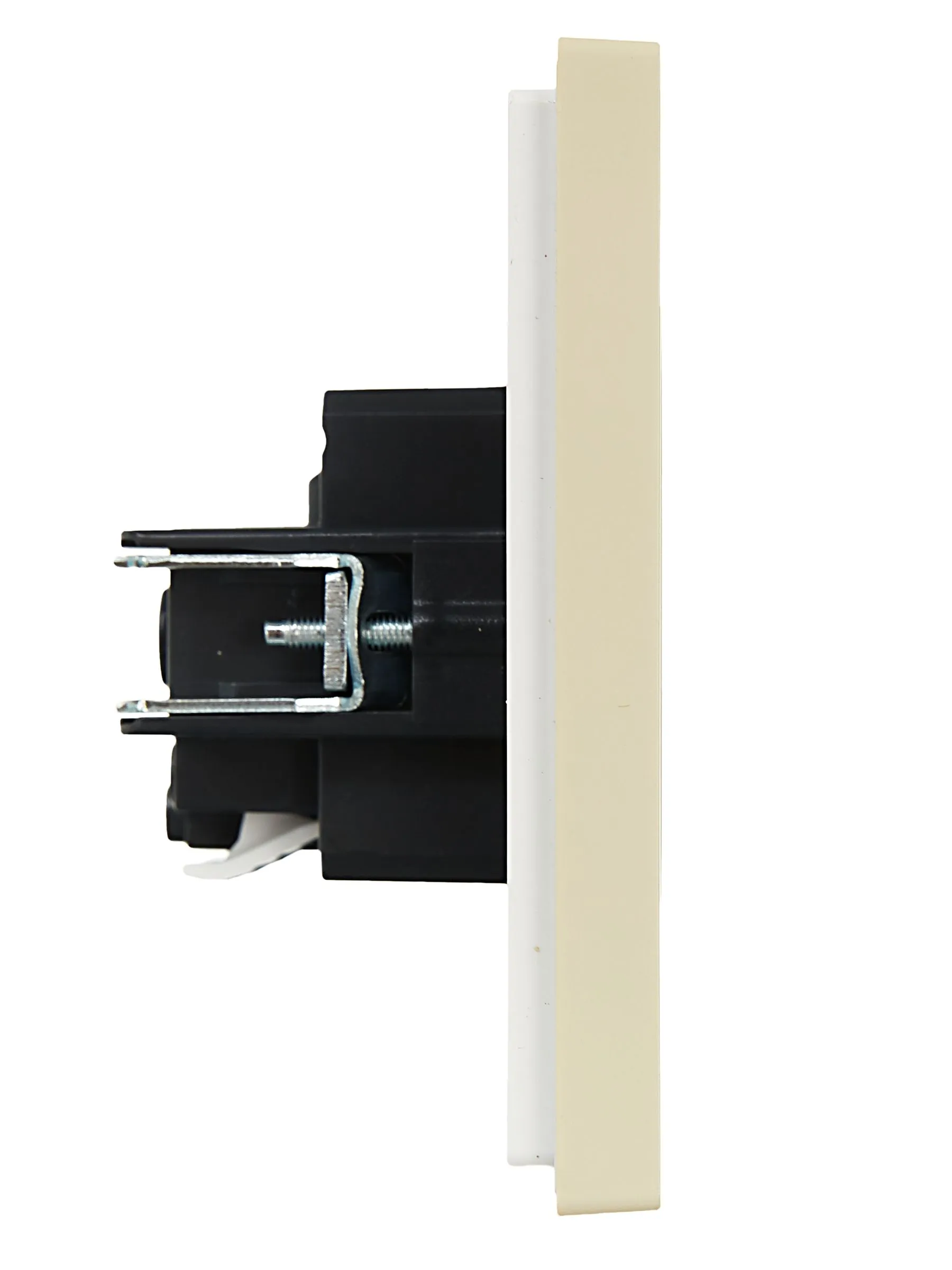 FORTE&PIANO Розетка 1-местная с заземлением с защитными шторками безвинтовое крепление 16А FP413 ваниль IEK - Фото 3