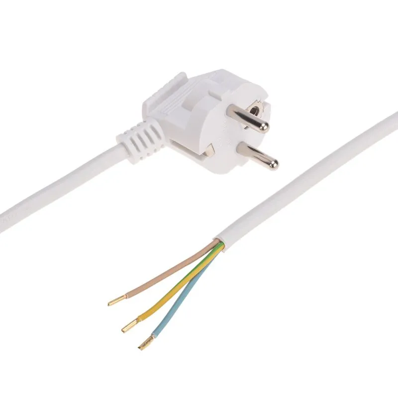 Шнур электрический с вилкой ПВС 3х1,0 мм² 5м белый REXANT