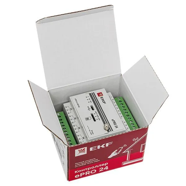 Контроллер базовый ePRO24 удаленного управления 6вх\4вых 230В WiFi GSM с внешней антенной EKF PROxima - Фото 2