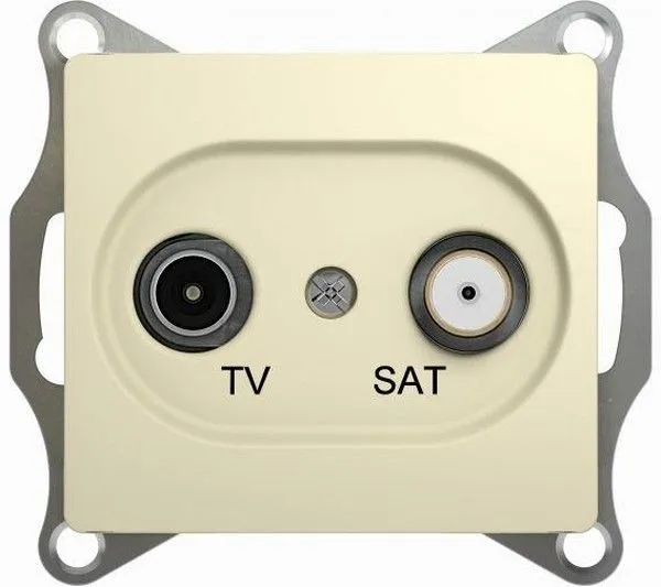 Розетка телевизионная оконечная TV/SAT 1-м СП Glossa 1дБ механизм беж. SE GSL000297