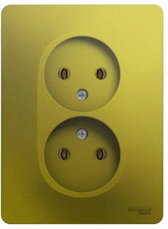 Розетка 2-м СП Glossa 16А IP20 250В без заземл. в сборе фисташк. SE GSL001020