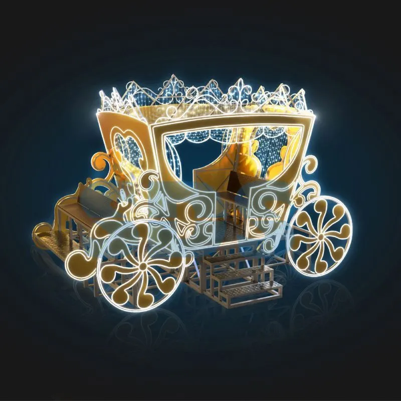 Декоративная 3D фигура Золотая карета 340 см 501-427