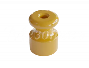 Изолятор фарфоровый для наружного монтажа витой электропроводки, D18,5х24мм, цвет -песочное золото, 