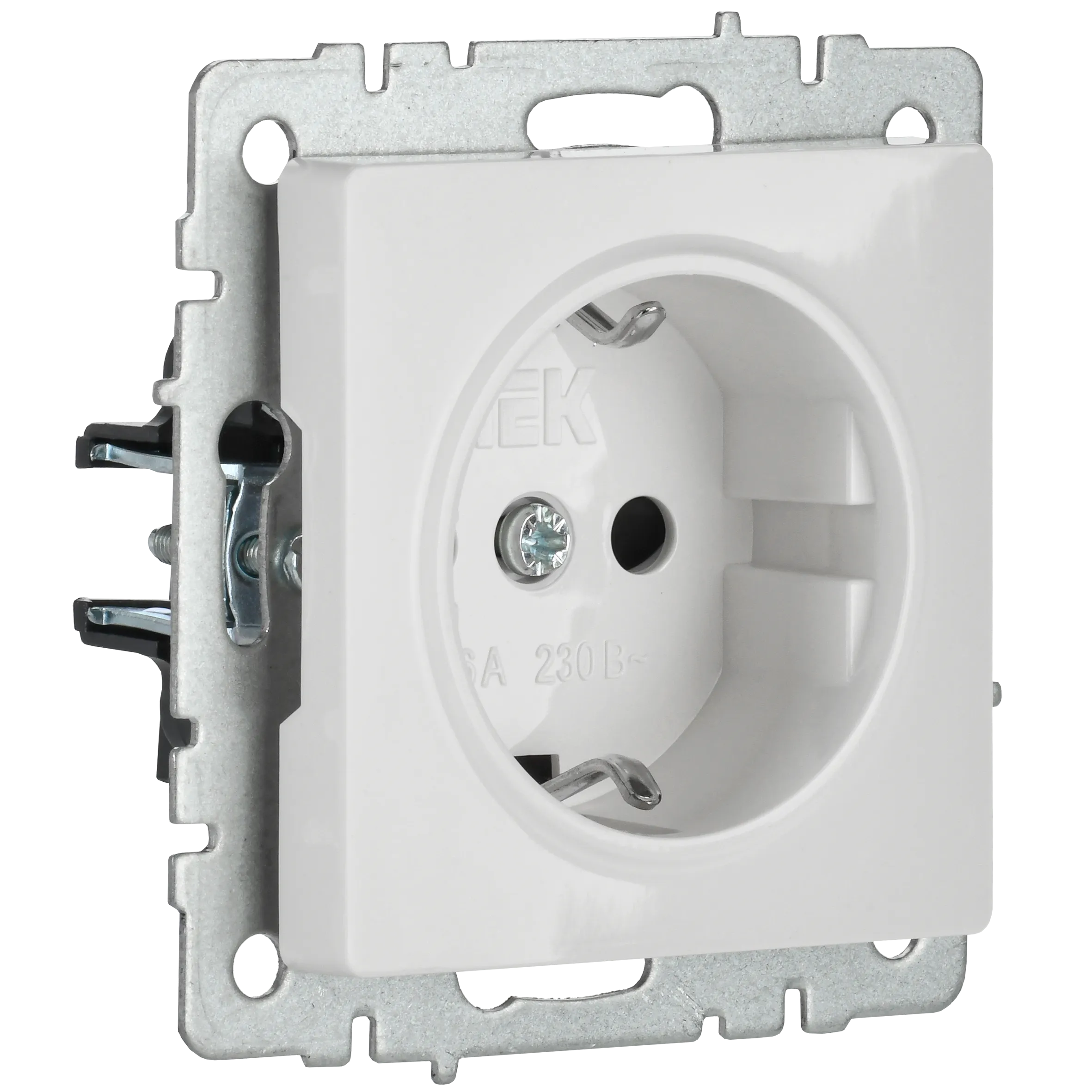 BRITE Розетка 1-местная с заземлением с защитными шторками 16А РС14-1-0-БрБ белый IEK - Фото 7