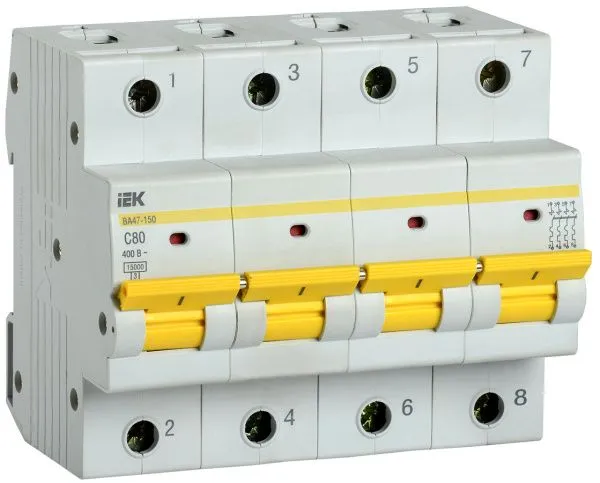 KARAT Автоматический выключатель ВА47-150 4P C 80А 15кА IEK