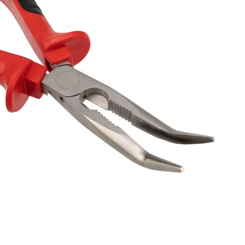 Тонкогубцы изогнутые 200мм никелированные, двухкомпонентные рукоятки REXANT - Фото 4