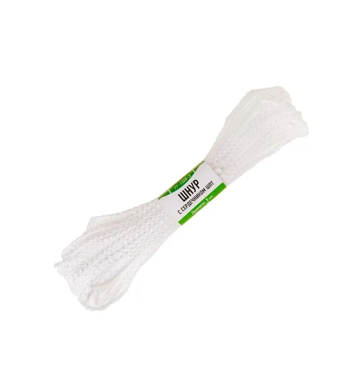 Шнур ∅3 мм с сердечником ШПТ 20 м белый ЧЕТЫРЕ СЕЗОНА