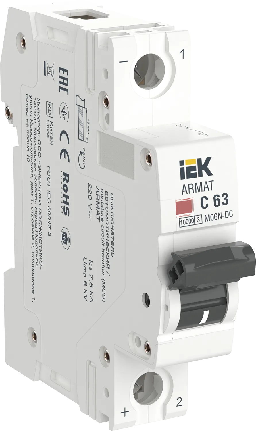 ARMAT Автоматический выключатель M06N-DC 1P C 63А IEK