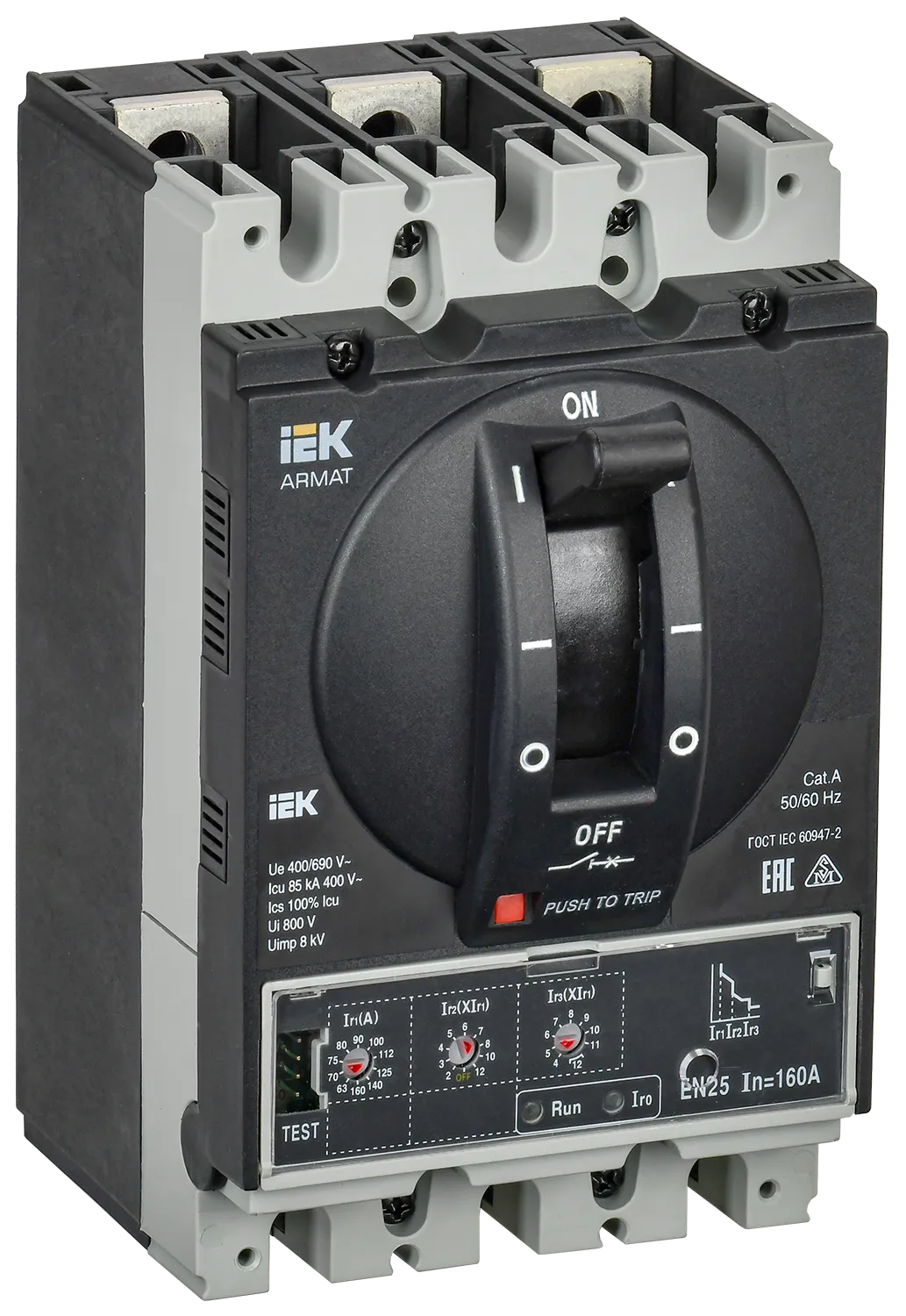 ARMAT Автоматический выключатель в литом корпусе 3P типоразмер D 85кА 160А расцепитель электронный стандартный IEK
