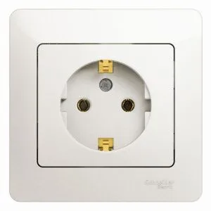 Розетка 1-м СП Glossa 16А IP20 с заземл. в сборе перламутр. SE GSL000642 1180341