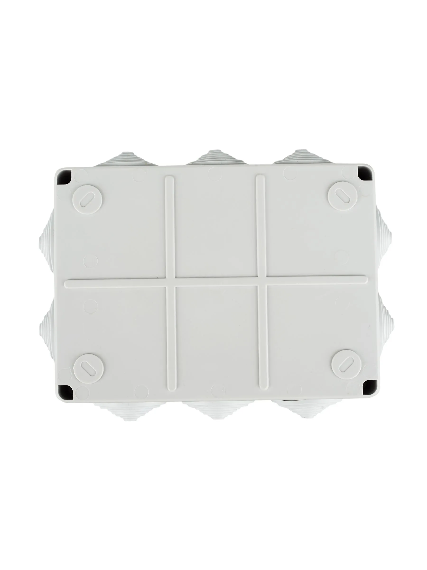 Коробка распаячная КМ41243 для открытой проводки безгалогенная (HF) 190х140х70мм IP44 10 гермовводов серая IEK - Фото 4