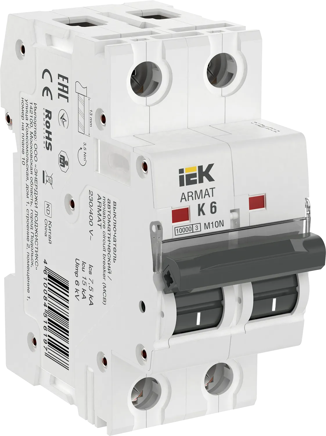 ARMAT Автоматический выключатель M10N 2P K 6А IEK
