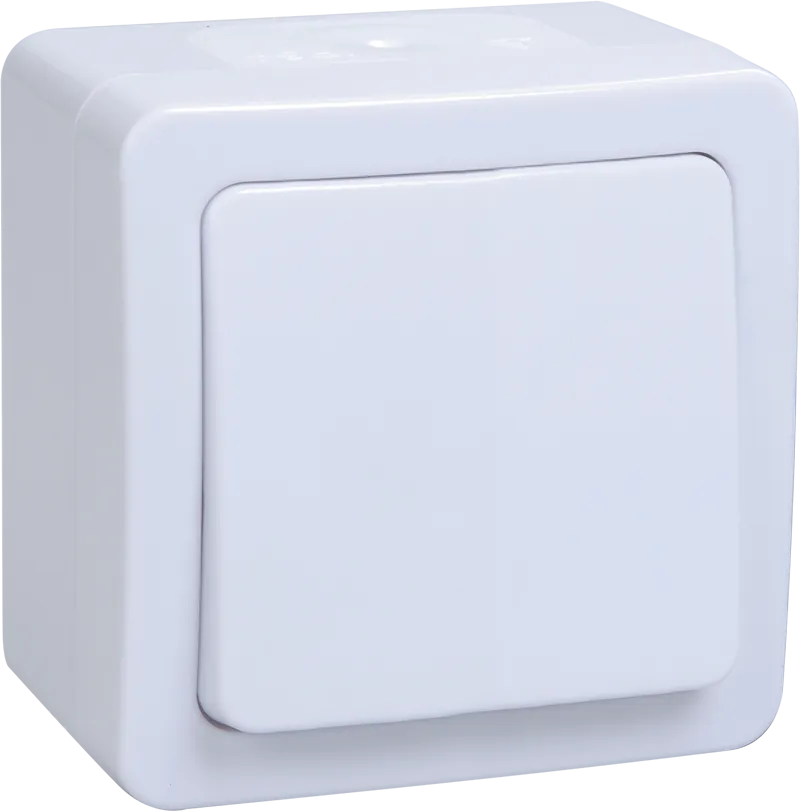 Выключатель 1-клавишный для открытой установки ВС20-1-0-ГПБ IP54 ГЕРМЕС PLUS (цвет клавиши: белый) IEK