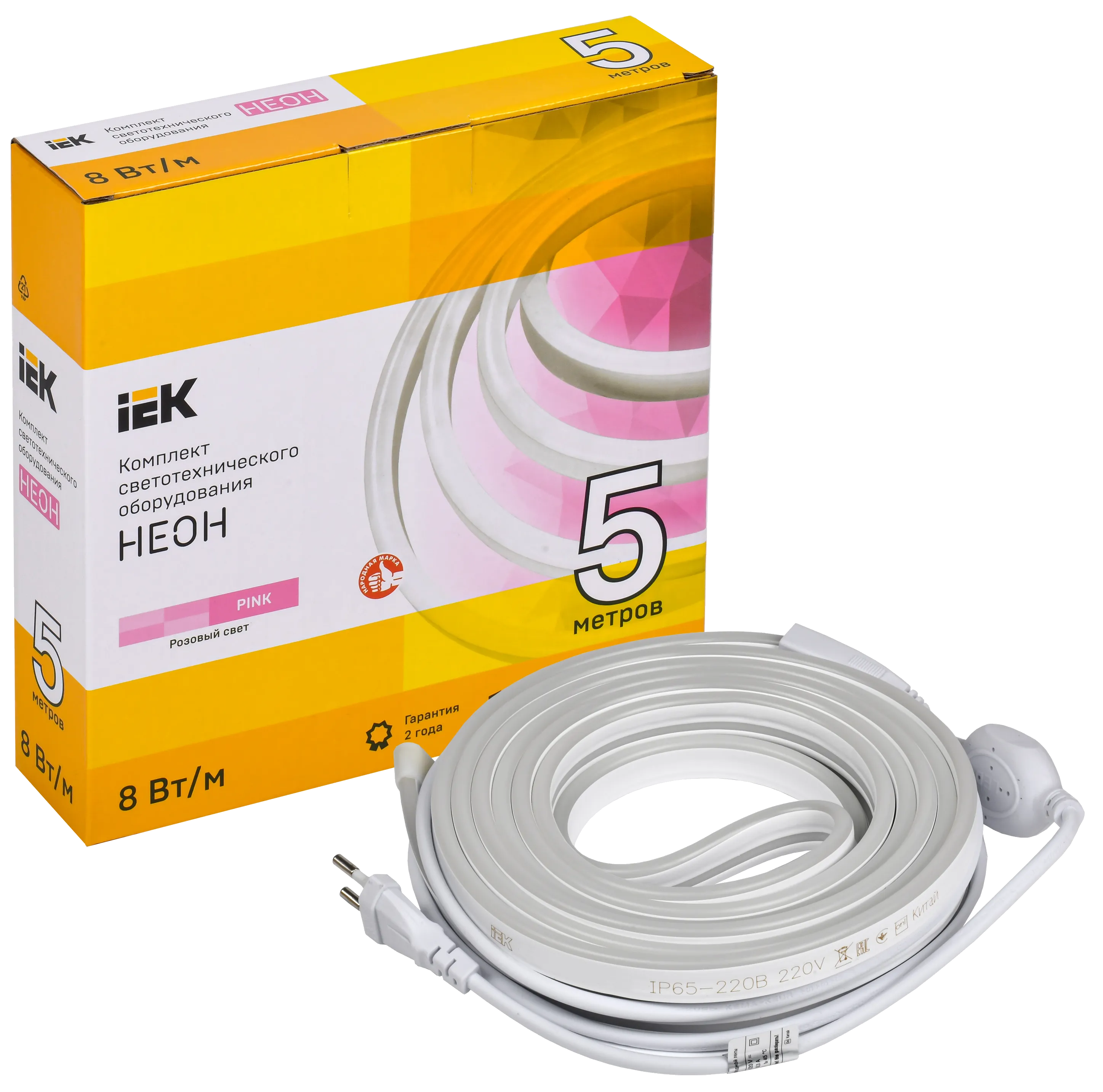 Комплект светодиодной подсветки "Неон" (лента LED 5м LSR5-2835P120-8-IP65-220В + драйвер) IEK - Фото 2