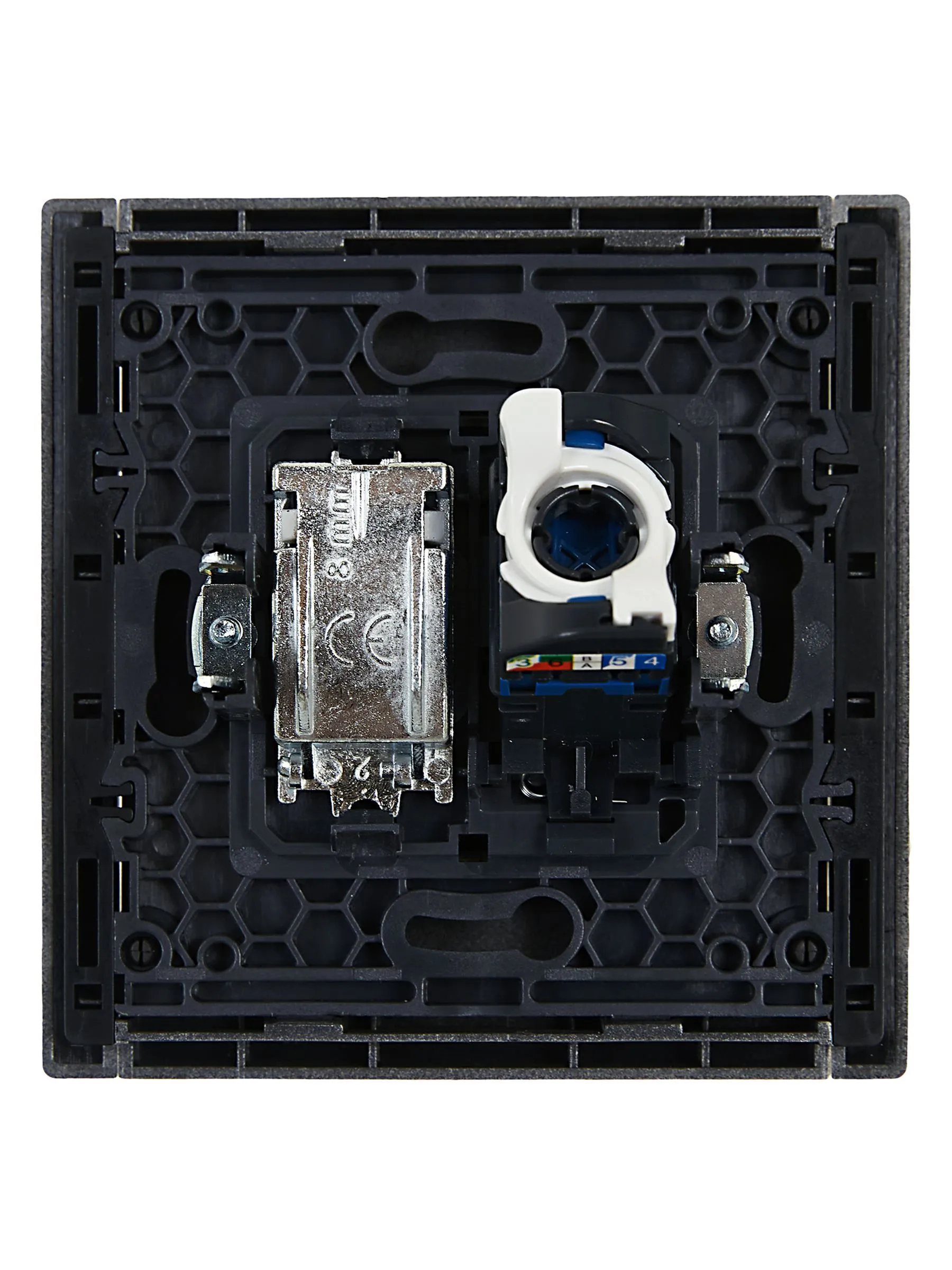 FORTE&PIANO Розетка двойная TV+RJ45 кат.6 FP537 сталь IEK - Фото 4