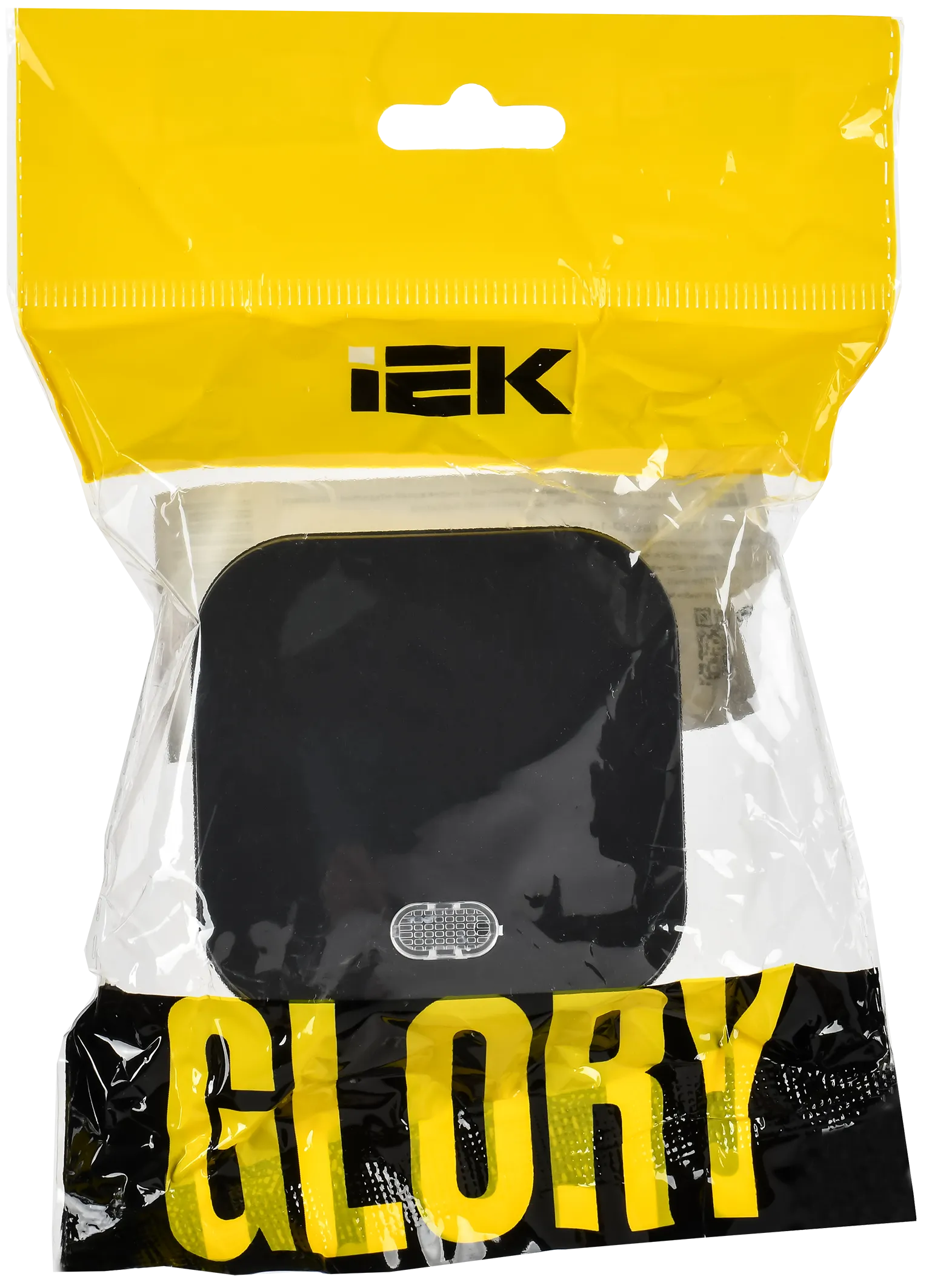 GLORY Выключатель 1-клавишный для открытой установки с индикацией 10А ВС20-1-1-ХЧм черный матовый IEK - Фото 2