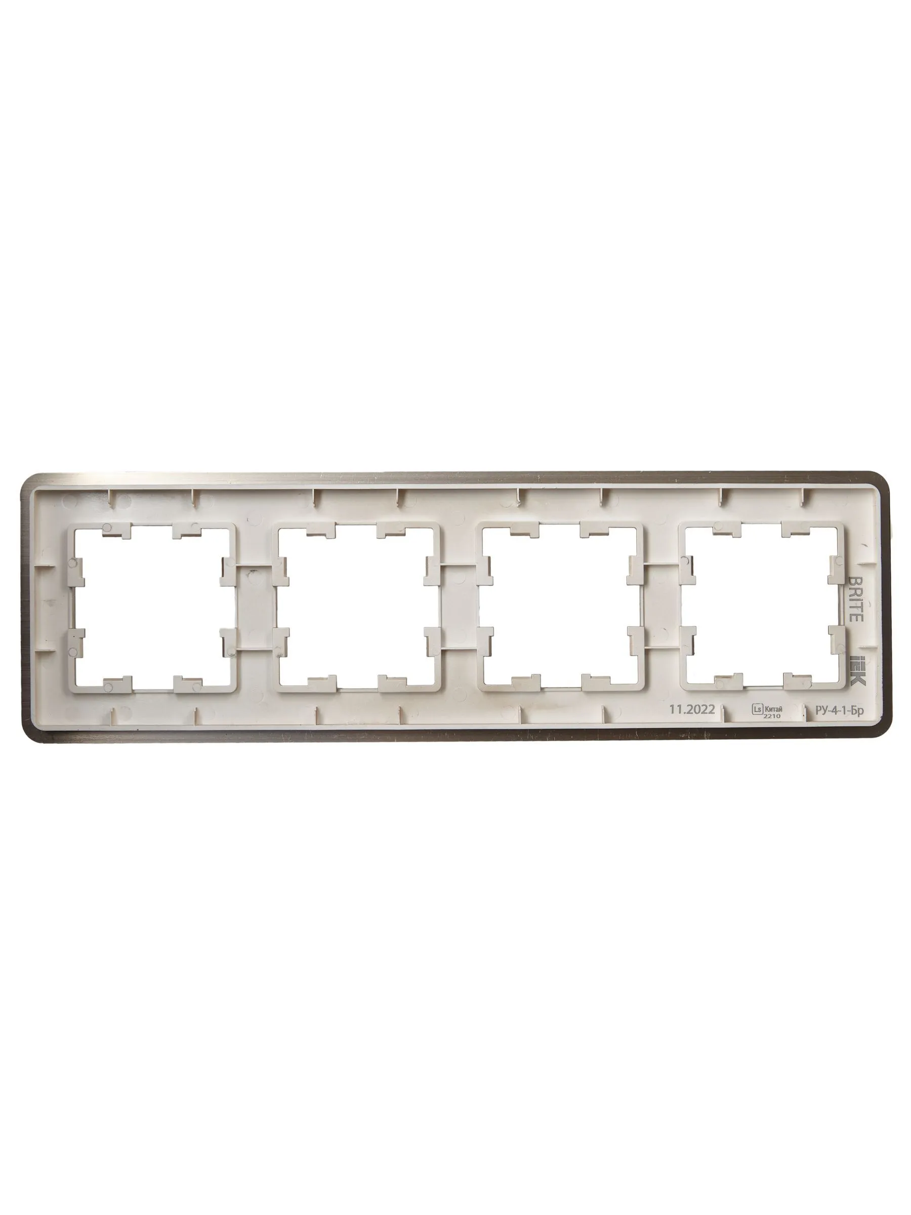 BRITE Рамка 4-местная РУ-4-1-Бр металл шампань RE AL IEK - Фото 5