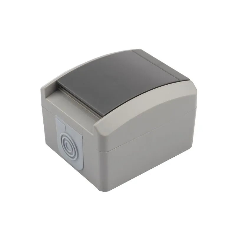 Розетка одноместная (керамика) INDUSTRIAL IP54 с/з, о/у, серая KRANZ KR-78-0612