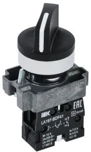 Переключатель LA167-BDF41 на 2 положения 1з черный IEK BSW20-BDF41-1-24-67-2-K02