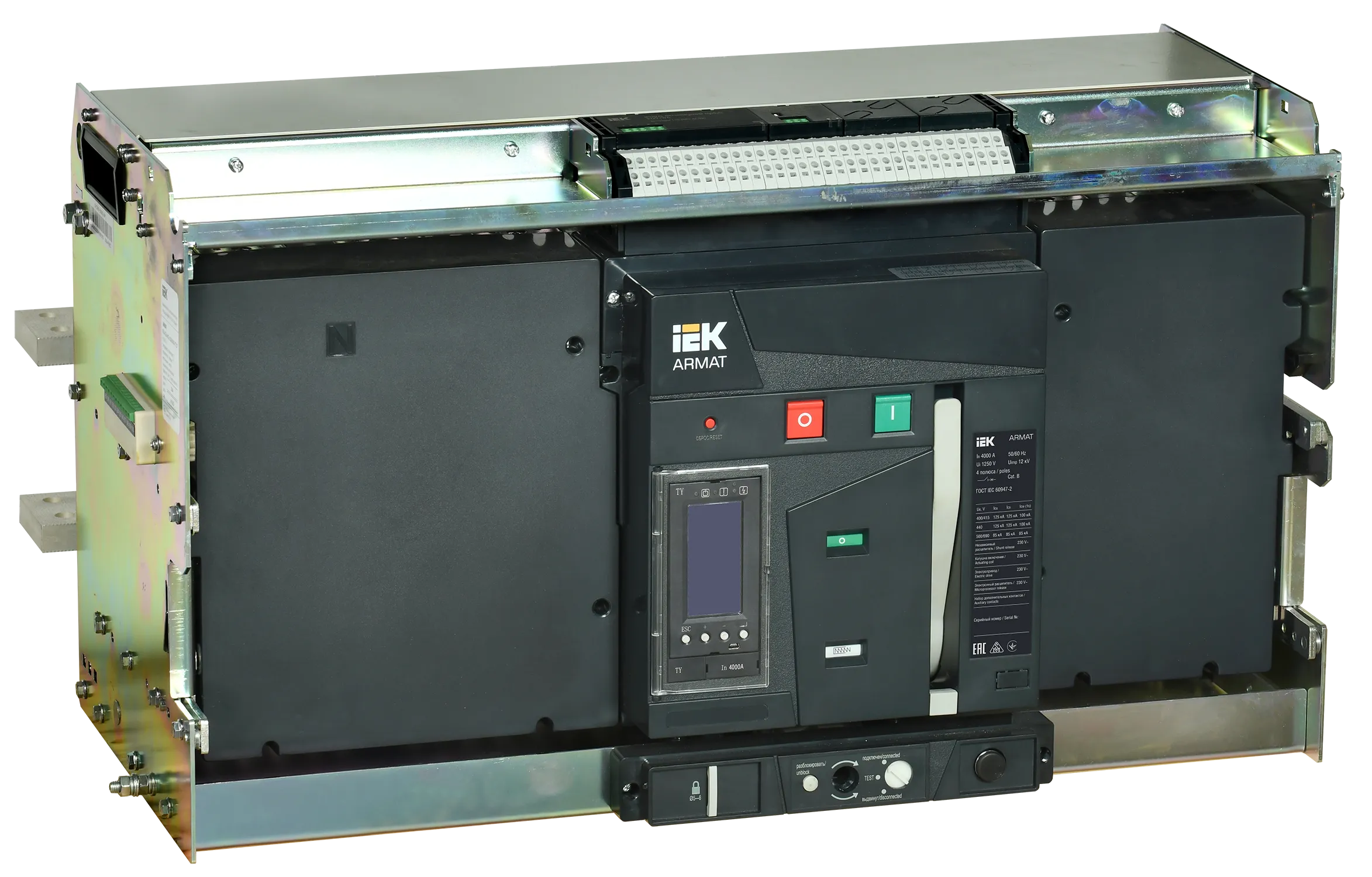 ARMAT AR-A5V TY40 4P W HR Выключатель автоматический воздушный 125кА расцепитель TY 4000А 4P выдвижной с аксессуарами ~220-240В: реле отключения, реле