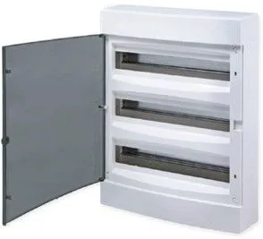 Щит распределительный навесной "Unix" прозрачная дверь 3х18 (54) модулей 526x396x112 IP40 ux-3x18-n