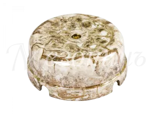 Коробка распределительная фарфоровая D80мм, h43мм, IP20, цвет -мрамор, ТМ "МЕЗОНИНЪ" GE70236-19 GE70236-19