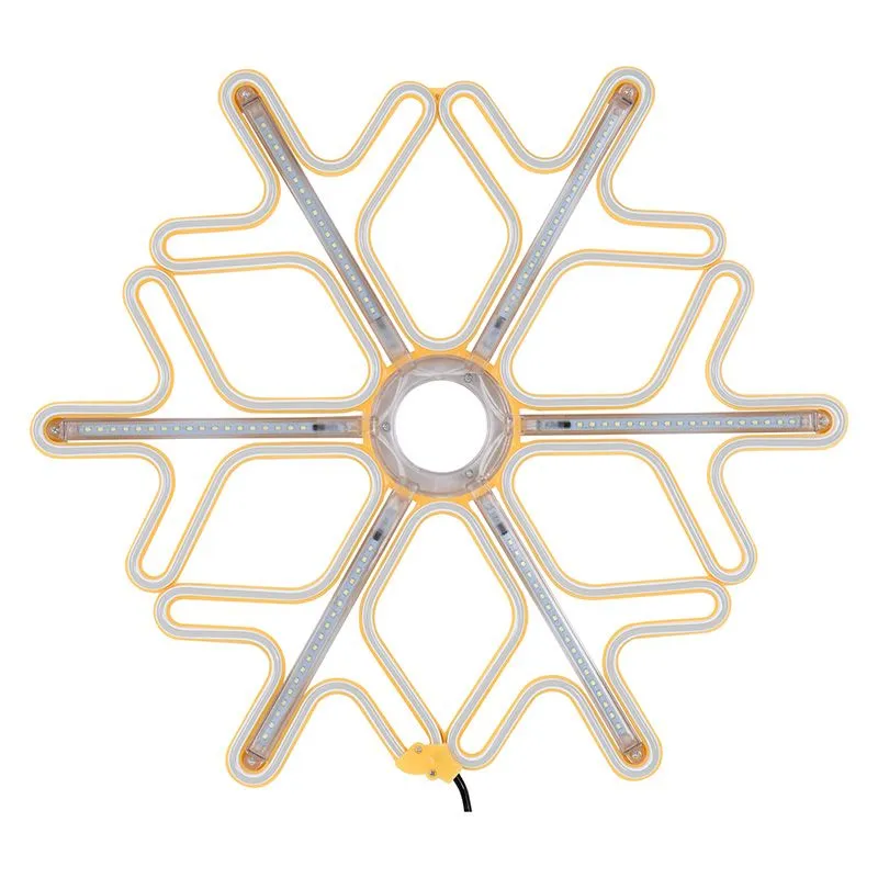 Фигура Снежинка из гибкого неона с эффектом тающих сосулек, 60х60 см, цвет свечения теплый белый/белый NEON-NIGHT - Фото 3