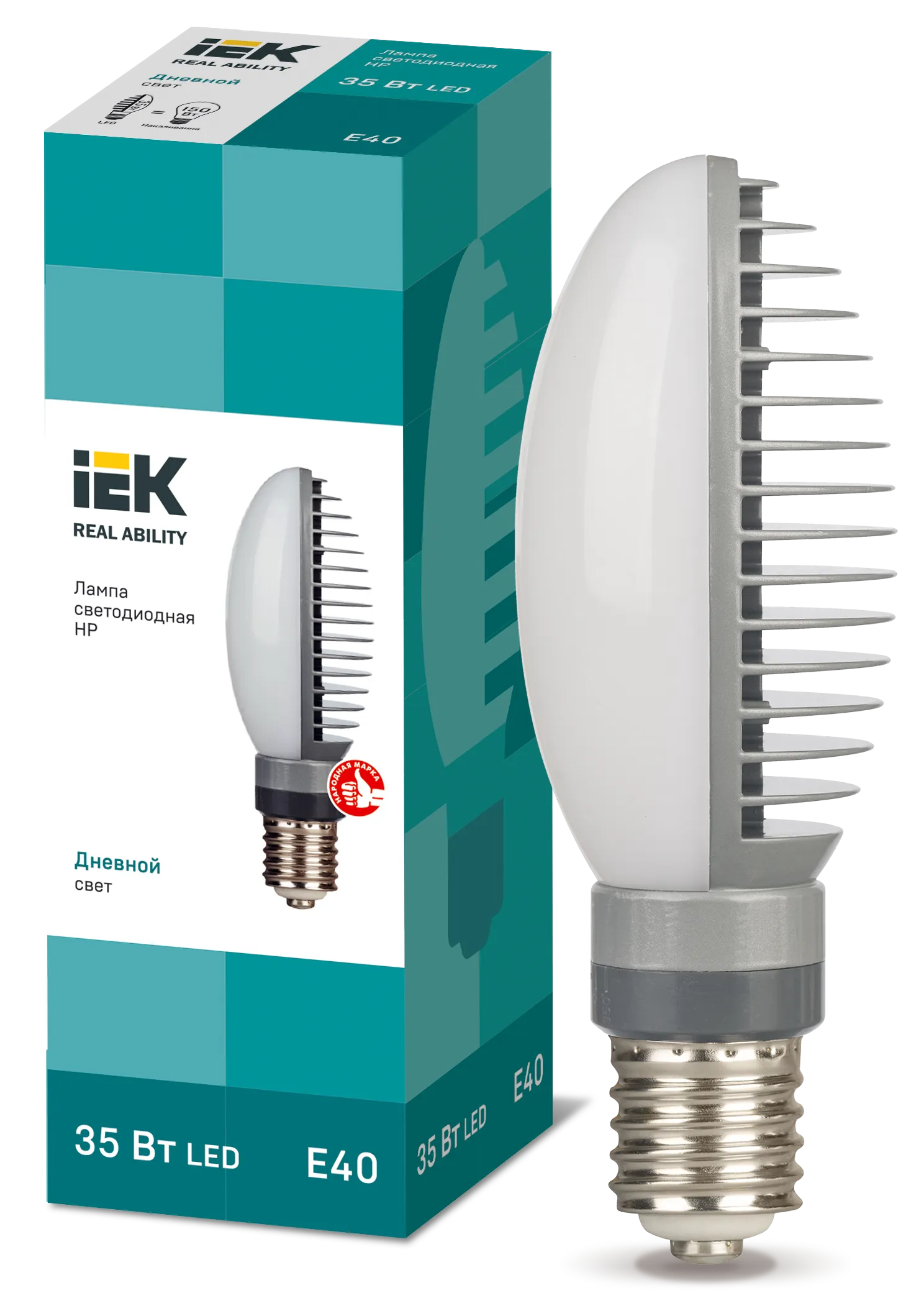 Лампа светодиодная HP 35Вт 120град 230В 5000К E40 поворотный цоколь IEK LLE-HPR-035-230-50-E40