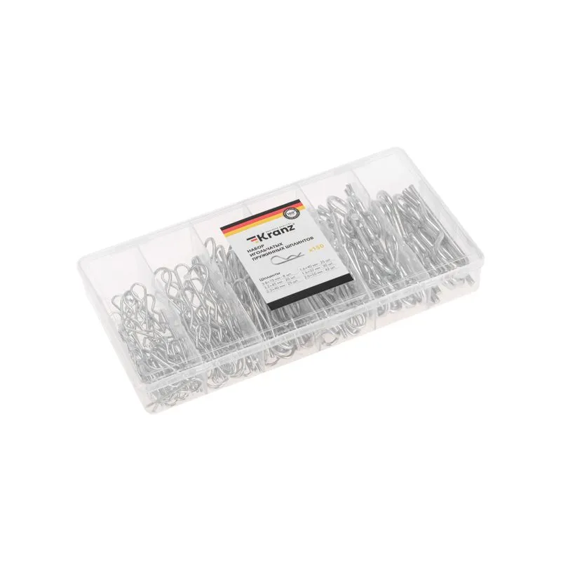 Набор игольчатых пружинных шплинтов (150 шт/уп) KRANZ KR-01-3101-15