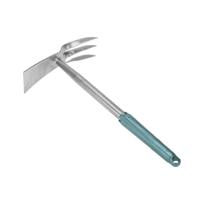 Мотыжка комбинированная 3 витых зубца с цельнометаллической ручкой, покрытой пластиком ЧЕТЫРЕ СЕЗОНА - Фото 3