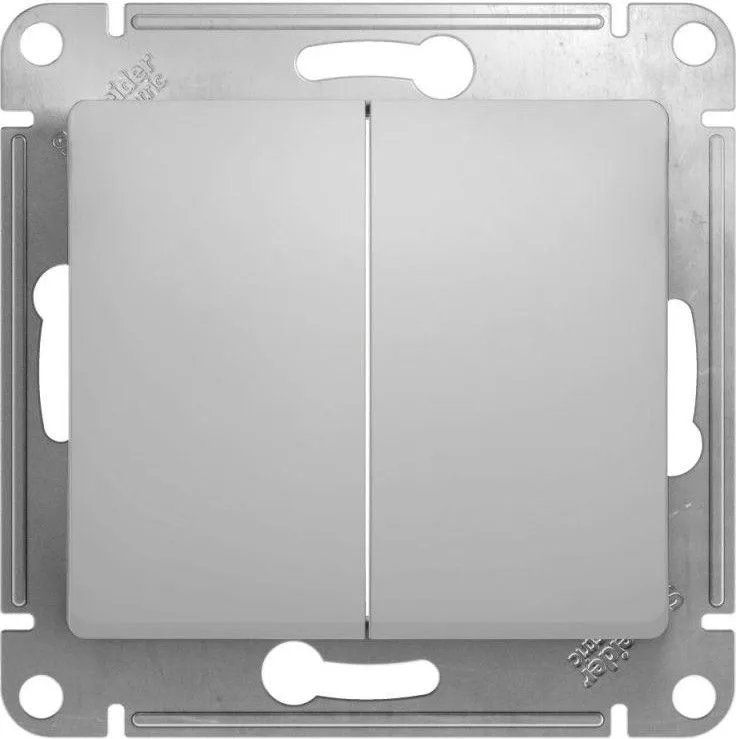 Переключатель проходной 2-кл. СП Glossa 10А IP20 (сх. 6/2) 10AX механизм алюм. SE GSL000365