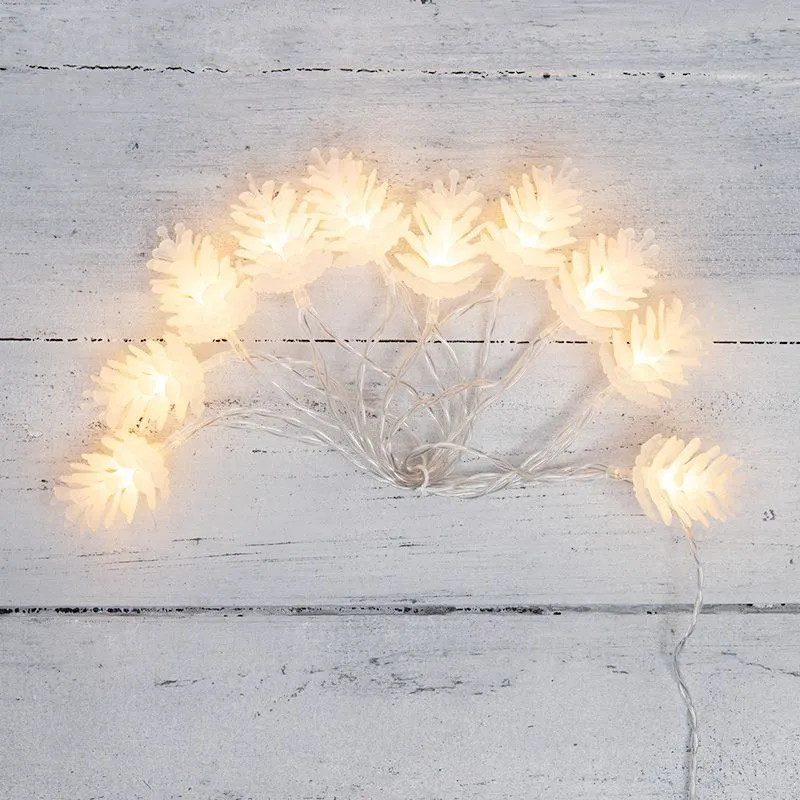 Гирлянда светодиодная Шишки 1,5 м, 10 LED, прозрачный ПВХ, цвет свечения теплый белый, 2 х АА (батарейки не в комплекте) NEON-NIGHT 303-098