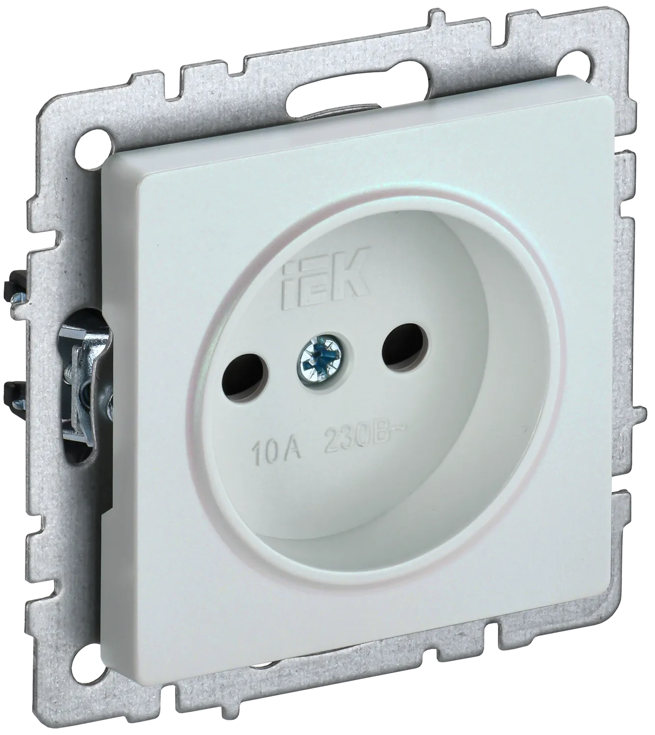 BRITE Розетка 1-местная без заземления с защитными шторками 10А РСш10-2-БрЖ жемчуг IEK
