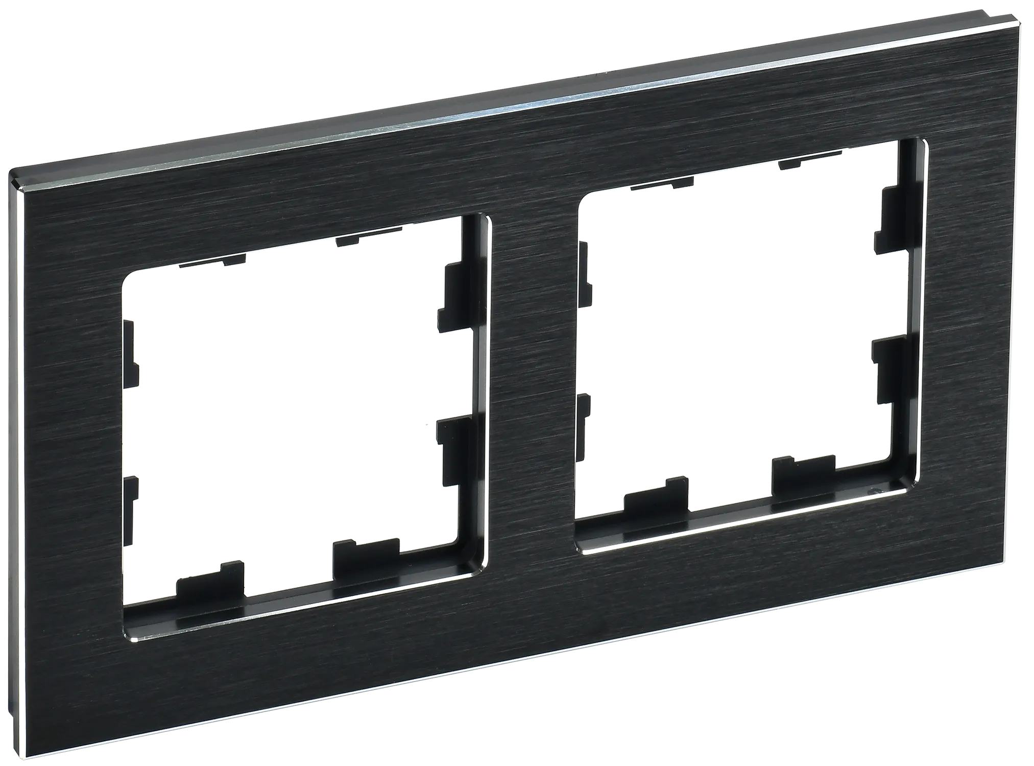 BRITE Рамка 2 -местная РУ-2-1-БрЧ металл черный IEK