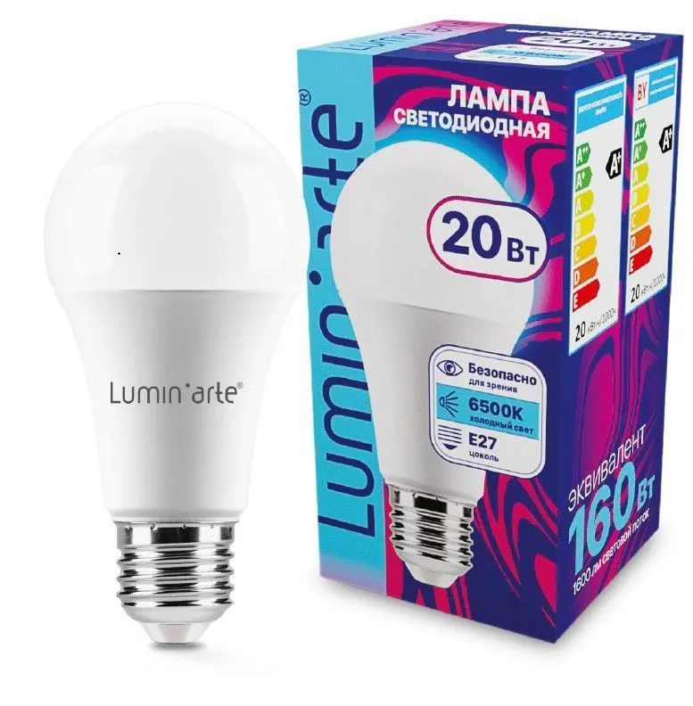 Светодиодная лампа Luminarte LSTD-A60-20W6KE27 20Вт 6500K E27