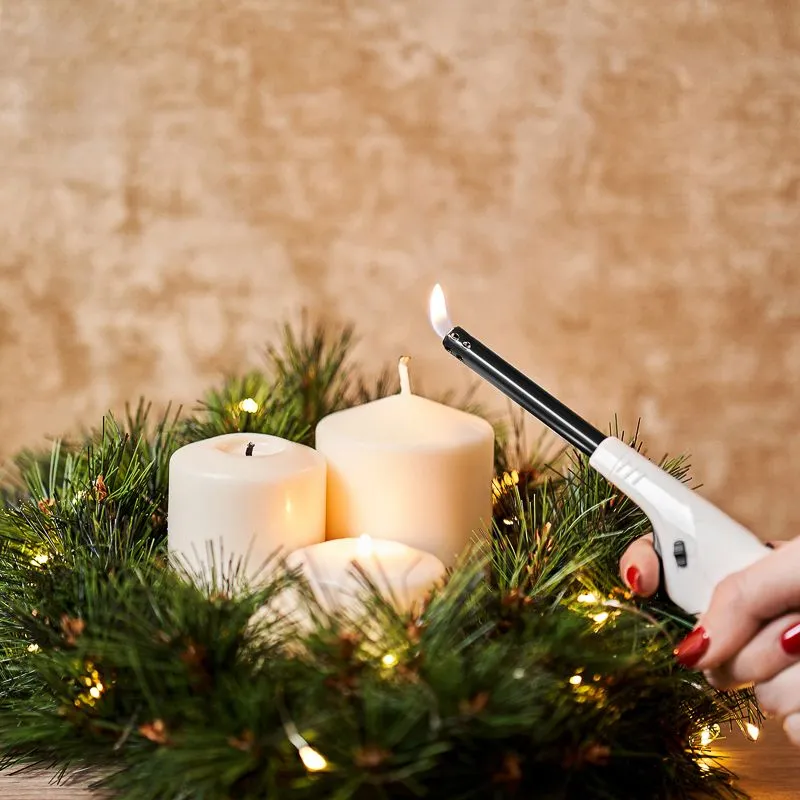 Бытовая газовая пьезозажигалка с классическим пламенем многоразовая (1 шт.) белая СК-306 СОКОЛ - Фото 3