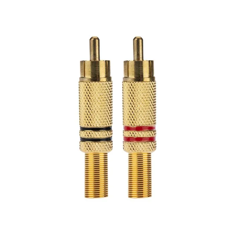Разъем штекер RCA металл пайка черный/красный, Gold PROconnect - Фото 3