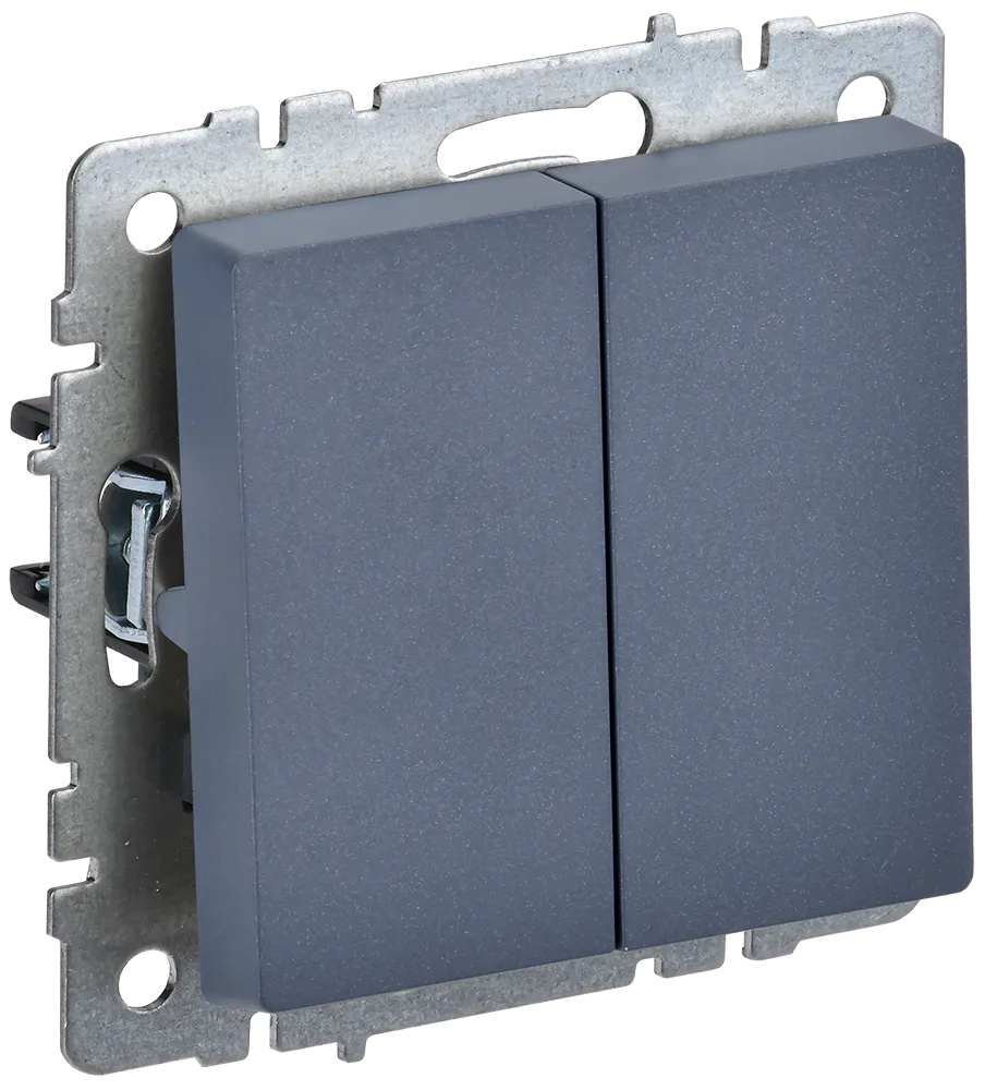 BRITE Выключатель 2-клавишный проходной 10А ВС10-2-6-БрМ маренго IEK BR-V22-0-10-K35