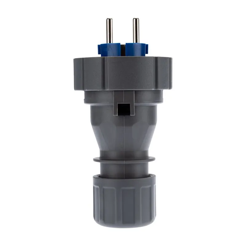 Вилка влагозащищенная прямая 2P+РE, 16А, IP68, серая REXANT - Фото 4