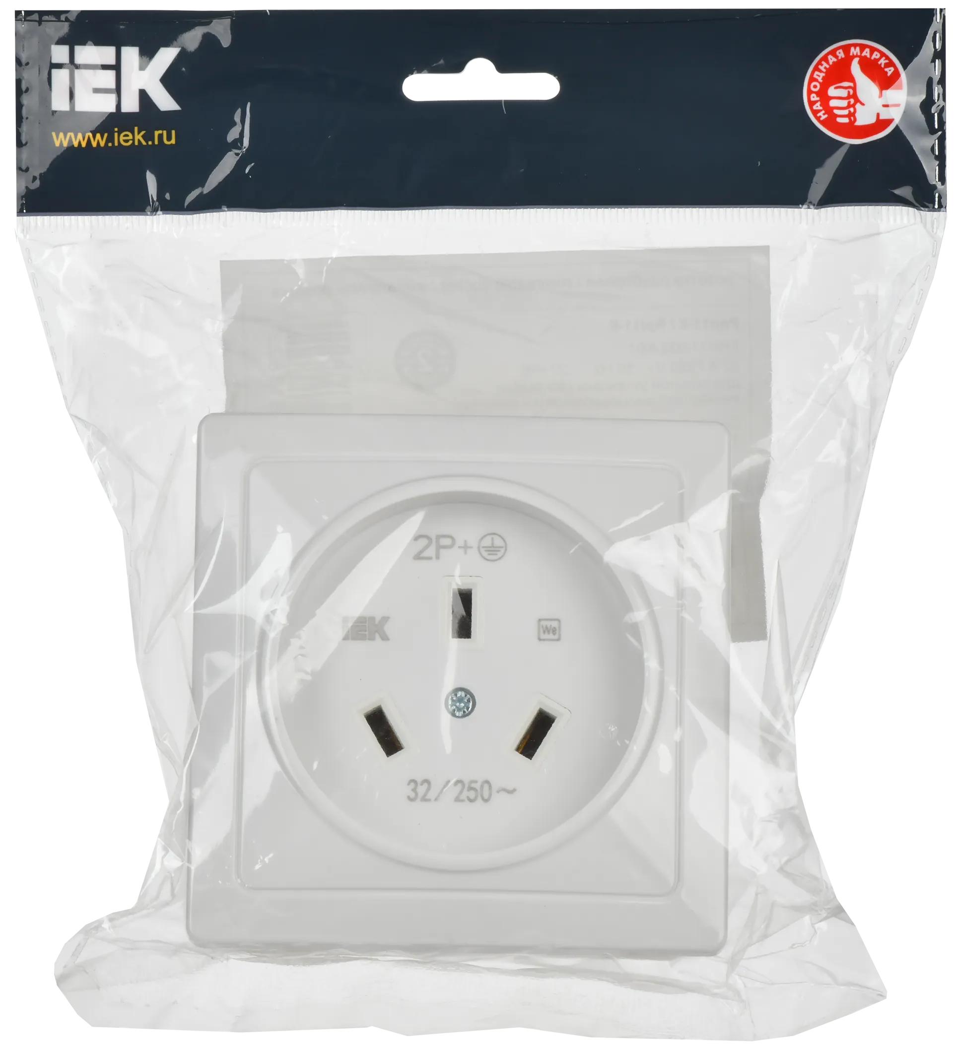 Розетка разборная для плиты с заземлением открытая установка 32А Рпл10-К белая IEK - Фото 2